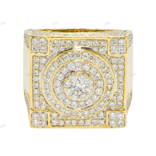 924 Sterling Silver Moissanite Square Men's Ring 5.50 CTW hip hop ring customdiamjewel