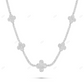 Moissanite 925 Silver White Gold Clover Tennis Chain CustomDiamJewel