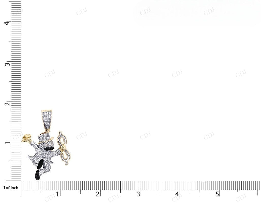 Sterling Silver Moissanite Custom Monopoly Man Pendant CustomDiamJewel