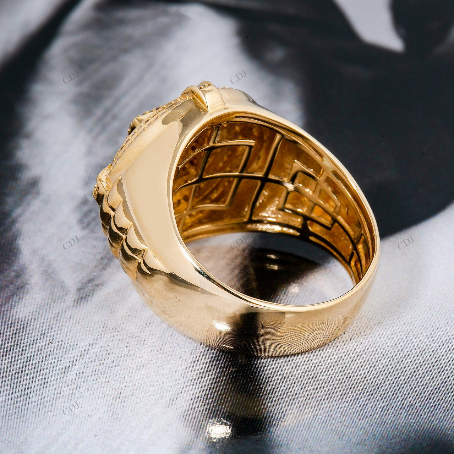 Iced Out Oval Baguette Moissanite Ring for Men hip hop jewelry customdiamjewel