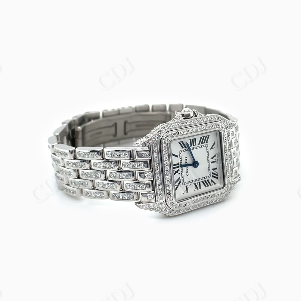Rare Belt Cartier Fully Iced Out Moissanite Watch Manufacturer customdiamjewel
