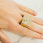 924 Sterling Silver Moissanite Square Men's Ring 5.50 CTW hip hop ring customdiamjewel