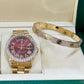 Full Yellow Rolex Red Dial 1 Row On Bezel Moissanite Diamond Set Hip Hop Watch for Men hip hop jewelry CustomDiamJewel