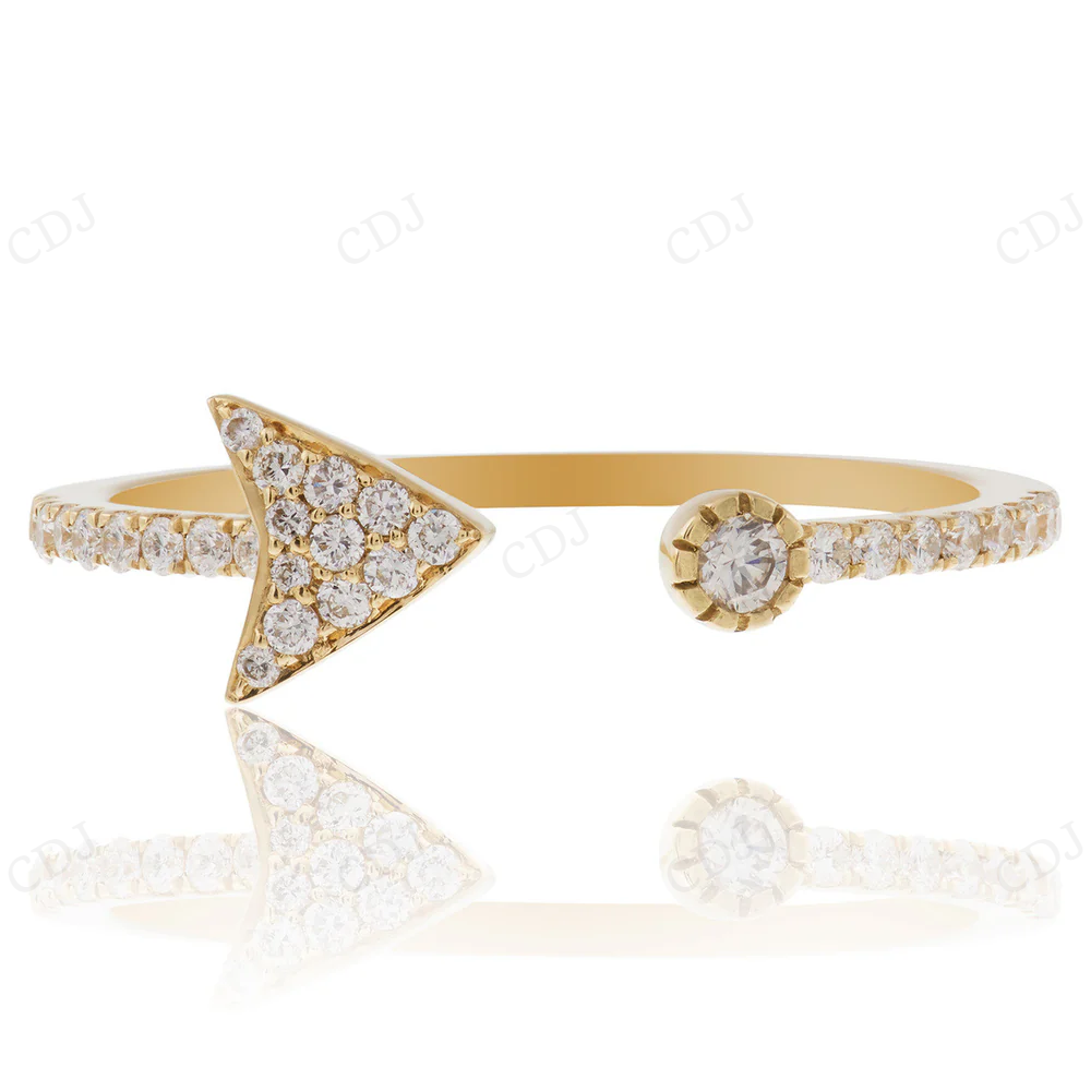 Yellow Gold Moissanite Diamond Arrow Ring hip hop jewelry customdiamjewel