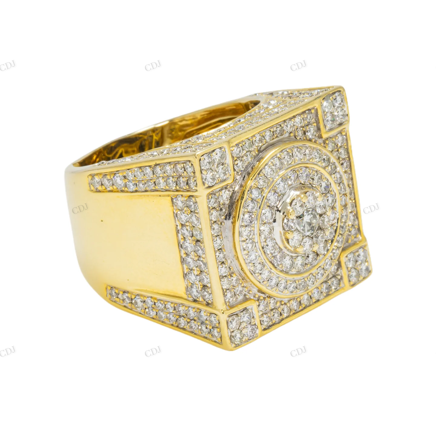 924 Sterling Silver Moissanite Square Men's Ring 5.50 CTW hip hop ring customdiamjewel