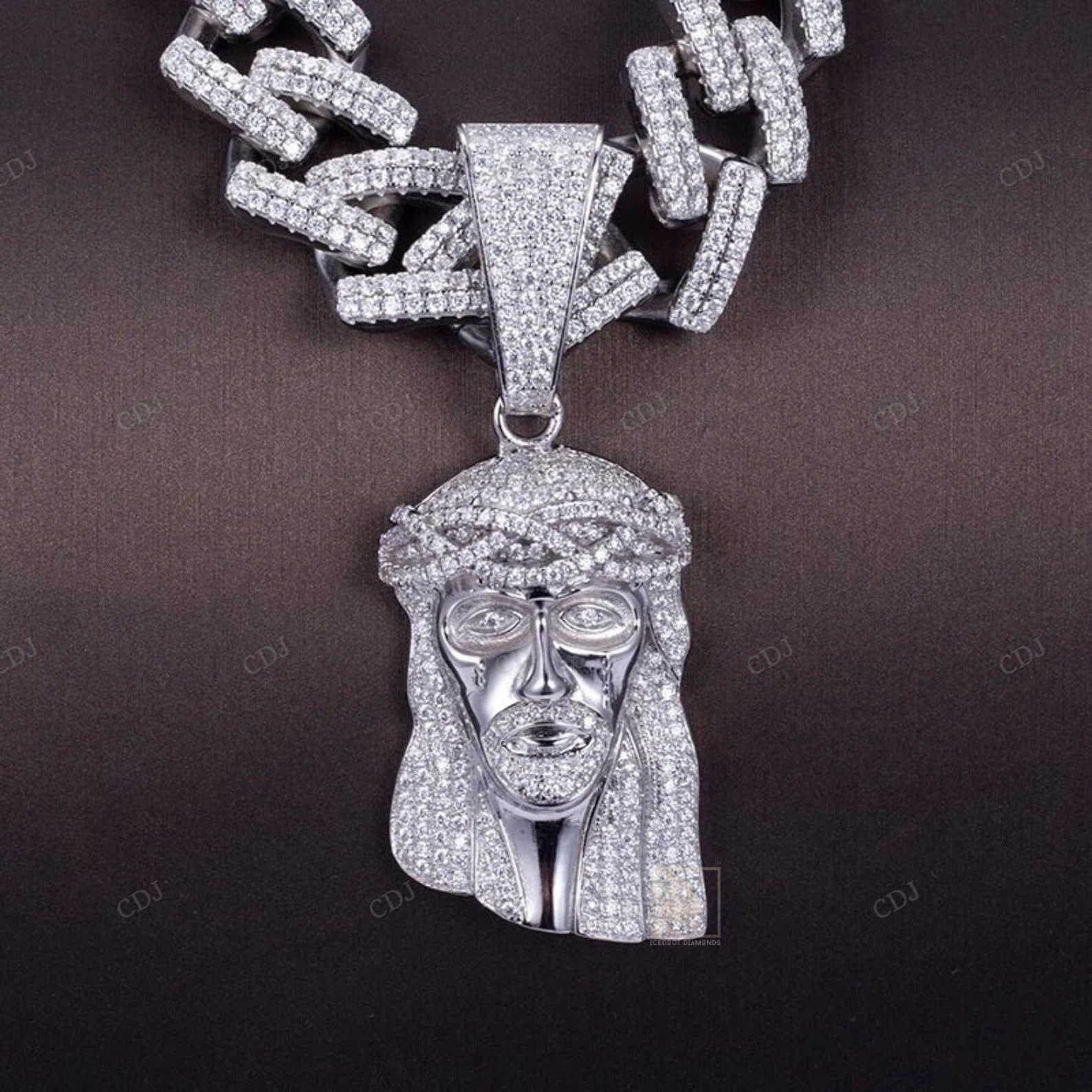 Hip Hop Fully Iced Out Jesus Pendant hip hop jewelry CustomDiamJewel
