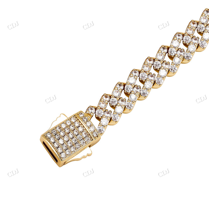 Iced Out 8MM Moissanite White Gold Cuban Chain hip hop jewelry CustomDiamJewel