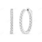 18K White Gold Diamond Inside Out Hoop Earrings Stud earrings CustomDiamJewel