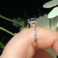 Blue Oval Cut Moissanite Diamond Ring For Women