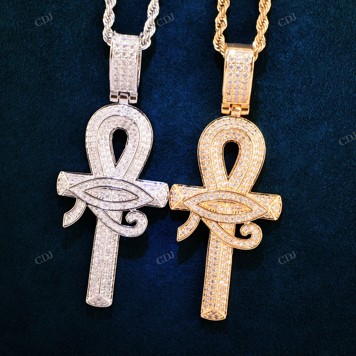 Antique Iced Out Moissanite Cross Pendant hip hop jewelry CustomDiamJewel