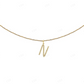 1.1" 0.33 CTW 10K Gold Natural Diamond Initial "N" Pendant CustomDiamJewel
