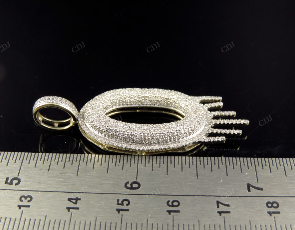 2" 1.4 CTW 10K Gold Real Diamond Letter 'O' Initial Drip Pendant CustomDiamJewel