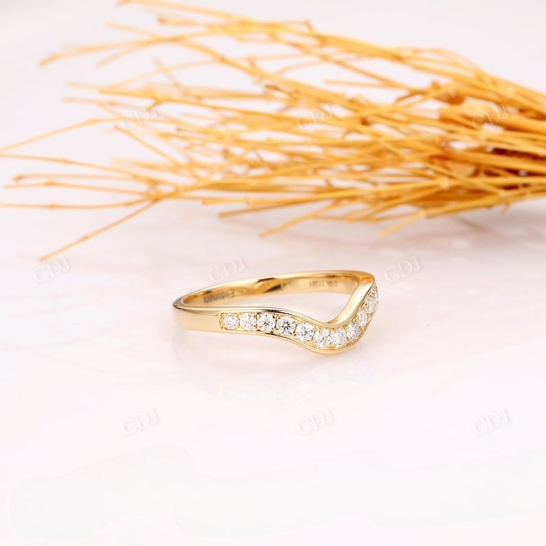 0.35CTW Lab Grown Diamond Curved Wedding Band  customdiamjewel   