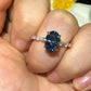 Blue Oval Cut Moissanite Diamond Ring For Women