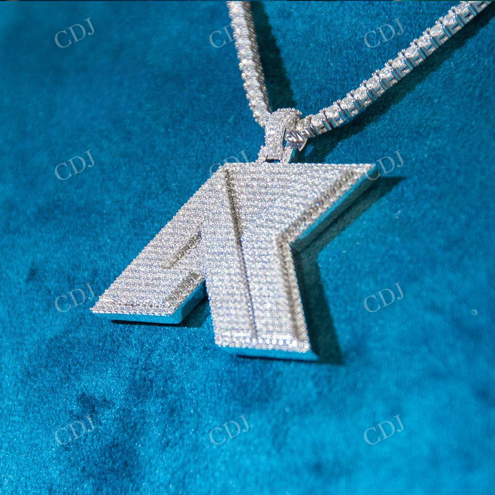 Fully Iced Out AK Diamond Pendant  customdiamjewel   
