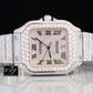Two Tone Cartier Moissanite Studded Hip Hop Watch customdiamjewel