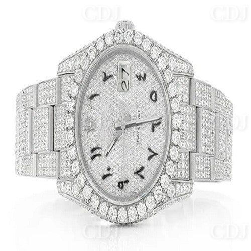 Rolex Oyster Moissanite Diamond Arabic Watch customdiamjewel