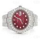 Hip Hop Iced Out Moissanite Diamond Red Dial Men's Wrist Watch customdiamjewel