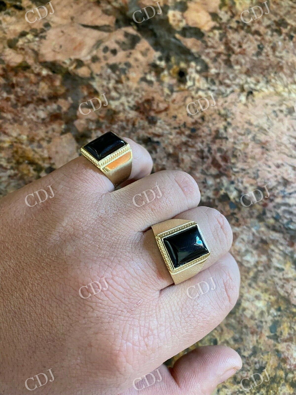 Mens 14k Gold Black Onyx Ring  customdiamjewel   