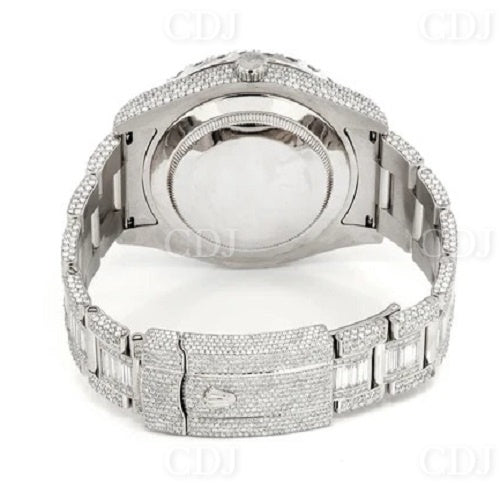 Hip Hop Iced Out Moissanite Diamond Red Dial Men's Wrist Watch customdiamjewel