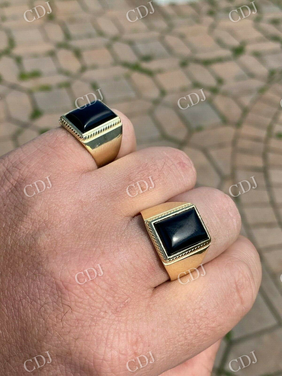Mens 14k Gold Black Onyx Ring  customdiamjewel   