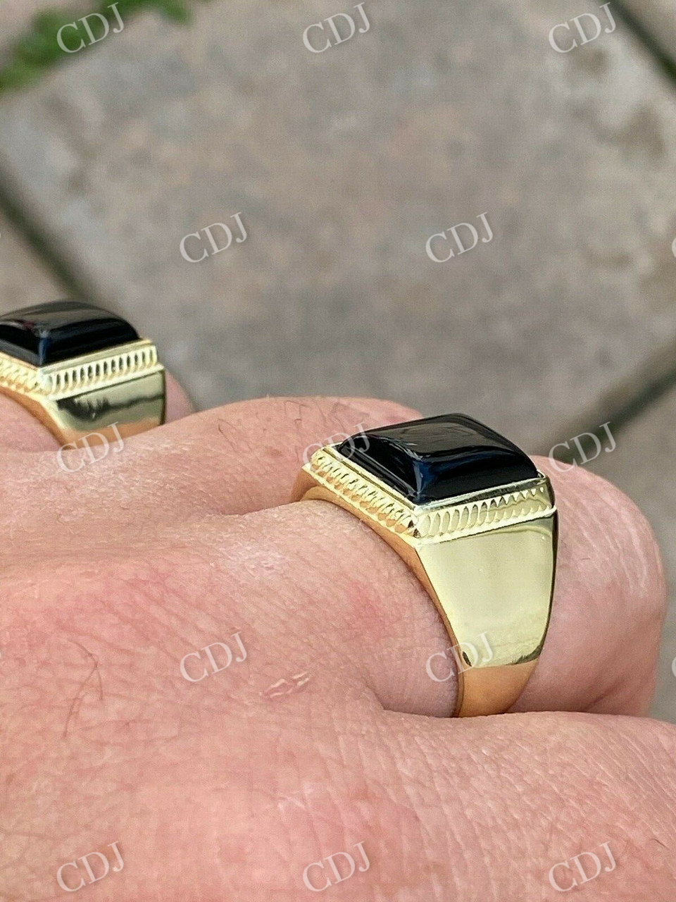 Mens 14k Gold Black Onyx Ring  customdiamjewel   