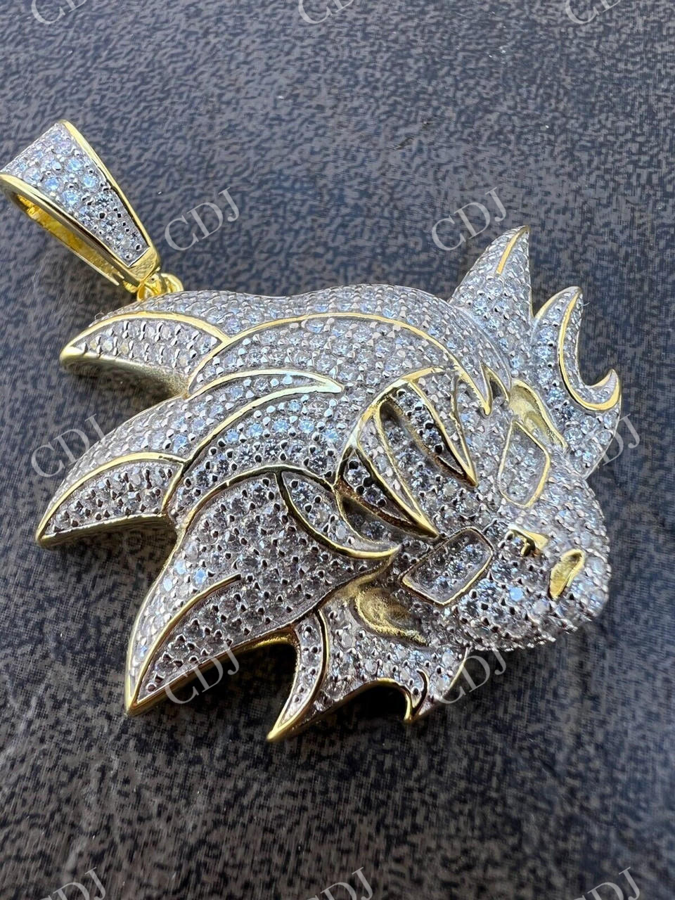Moissanite Iced Goku Saiyan Dragon Ball Z Pendant  customdiamjewel   