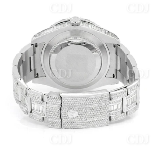 Iced Out VVS Moissanite DiamondBlue Dial Rolex Date Just Diamond Watch customdiamjewel