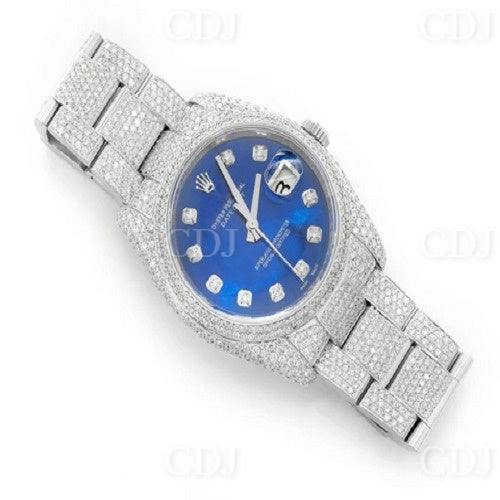 Attractive Blue Dial Rolex Wrist Watch customdiamjewel