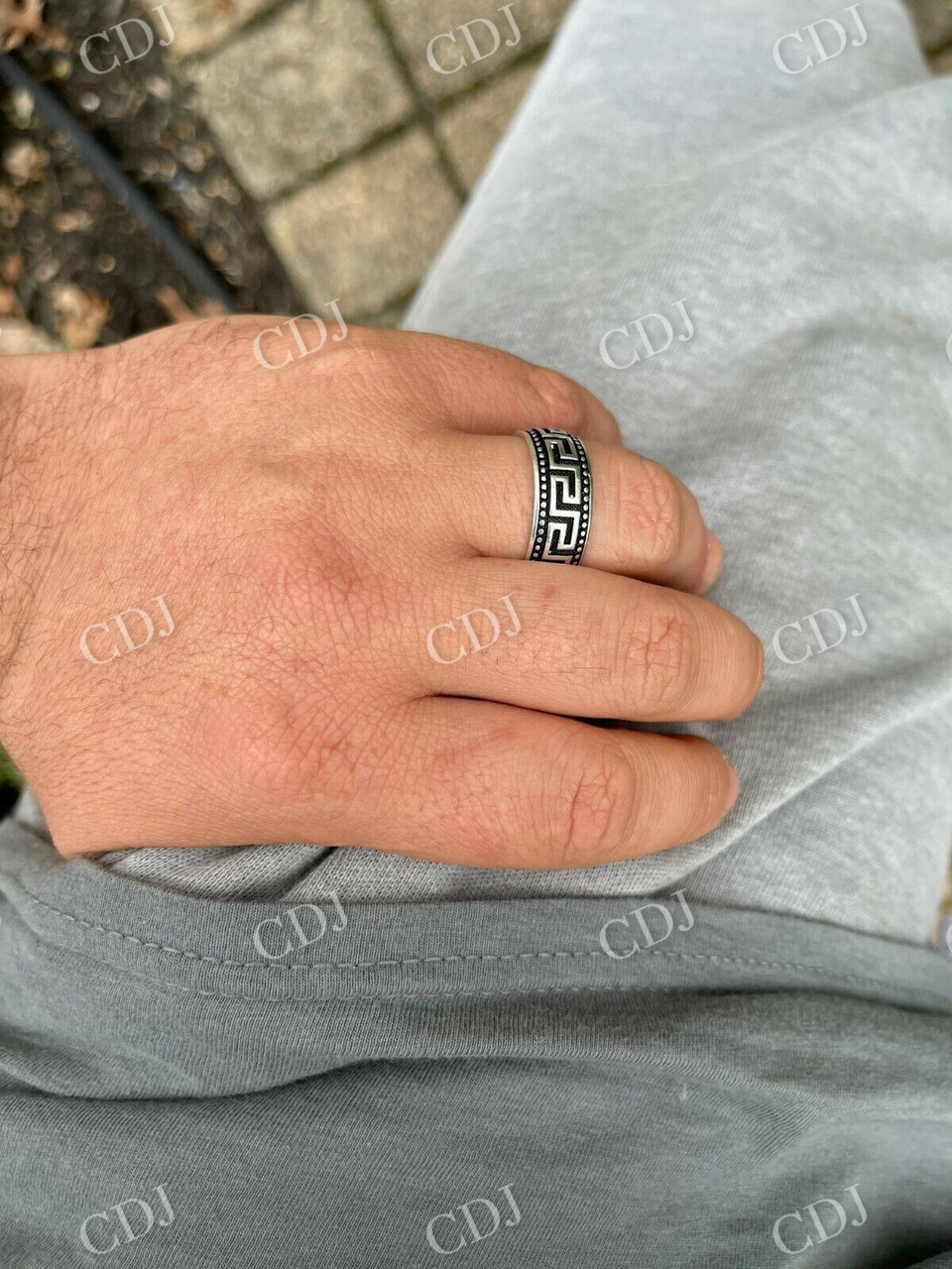 Greek Key Unisex Ring  customdiamjewel   