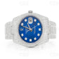 High Quality Moissanite Custom Blue Dial Rolex Watch customdiamjewel
