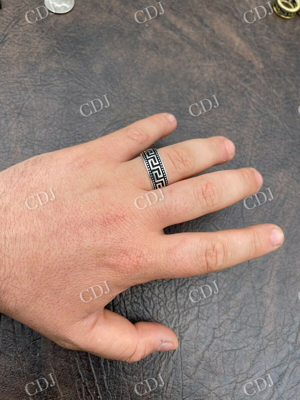 Greek Key Unisex Ring  customdiamjewel   