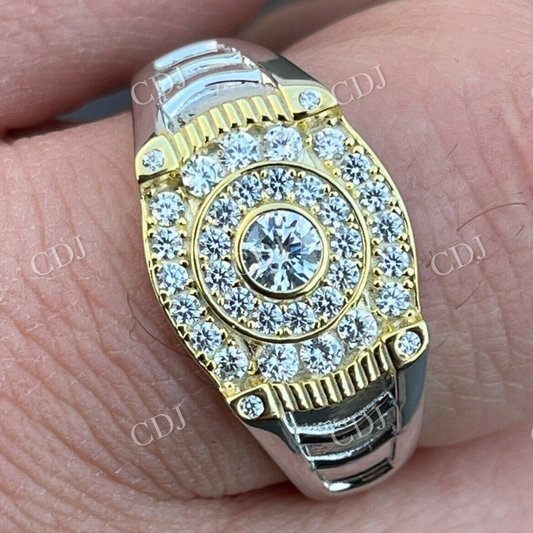 Iced Diamond Solitaire Pinky Ring  customdiamjewel   