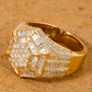 Hexagon Cluster Moissanite Iced Out Silver Ring hip hop jewelry customdiamjewel