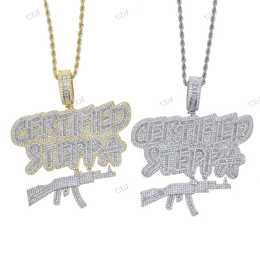 Baguette Cut Two Tone CERTIFIED STEPPA Pendant hip hop jewelry CustomDiamJewel