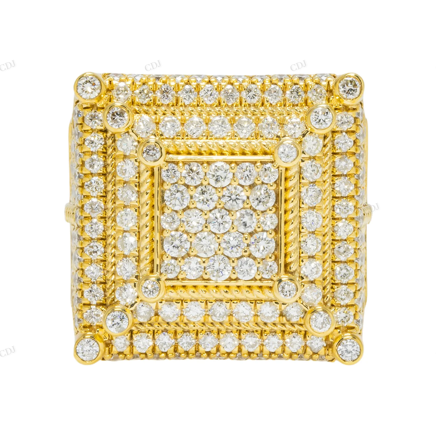 3.75 CTW Silver Moissanite Square Iced Out Men's Ring hip hop ring customdiamjewel