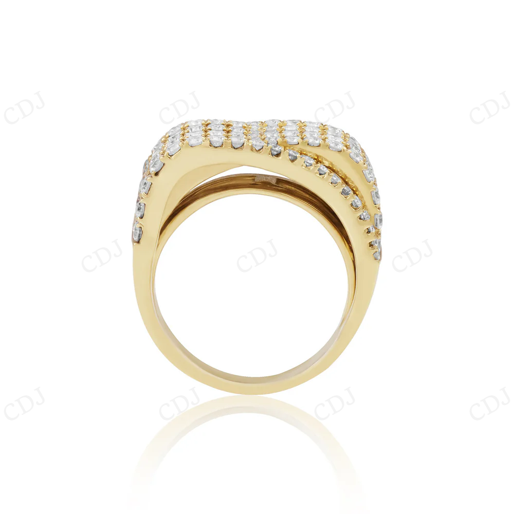 18K Yellow Gold Iced Out Hip Hop Diamond Ring hip hop jewelry CustomDiamJewel