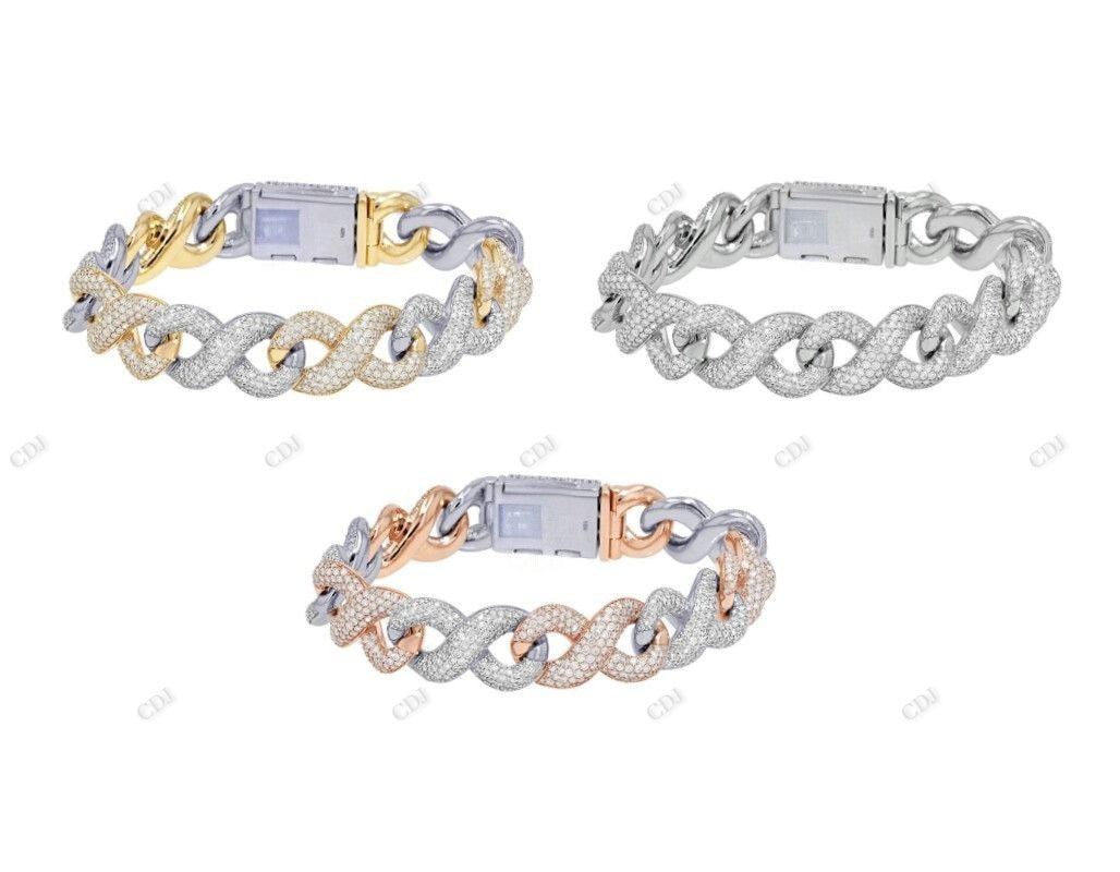 Popular Hip Hop Style 925 Silver Linked Mens Bracelet