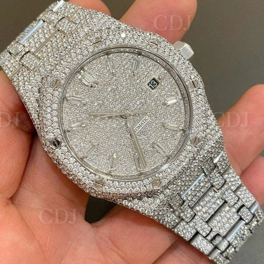 41mm Moissanite Fully Iced Out Watch Hip Hop Watch For Rappers customdiamjewel