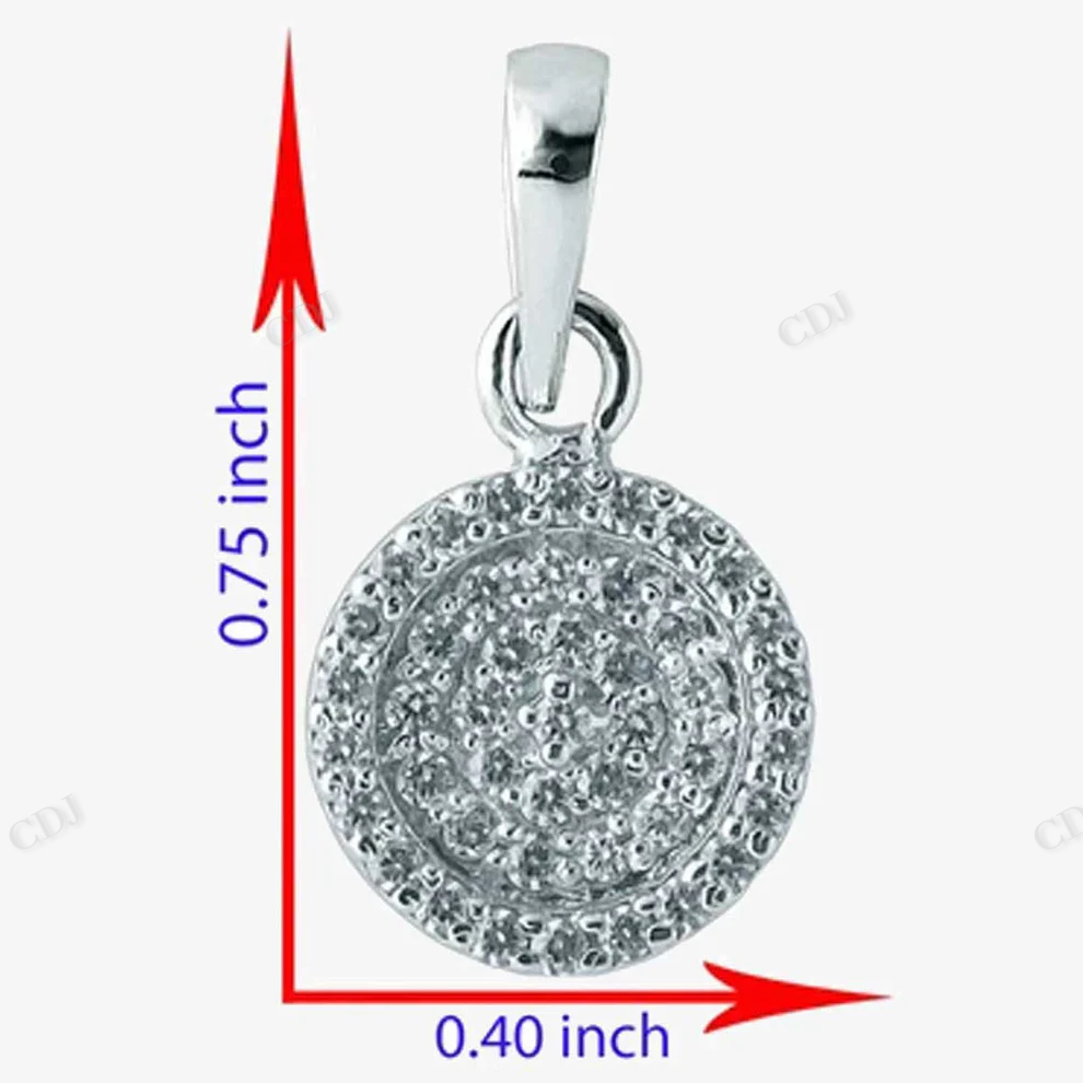 Sterling Silver Round Layer Moissanite Pendant hip hop jewelry CustomDiamJewel