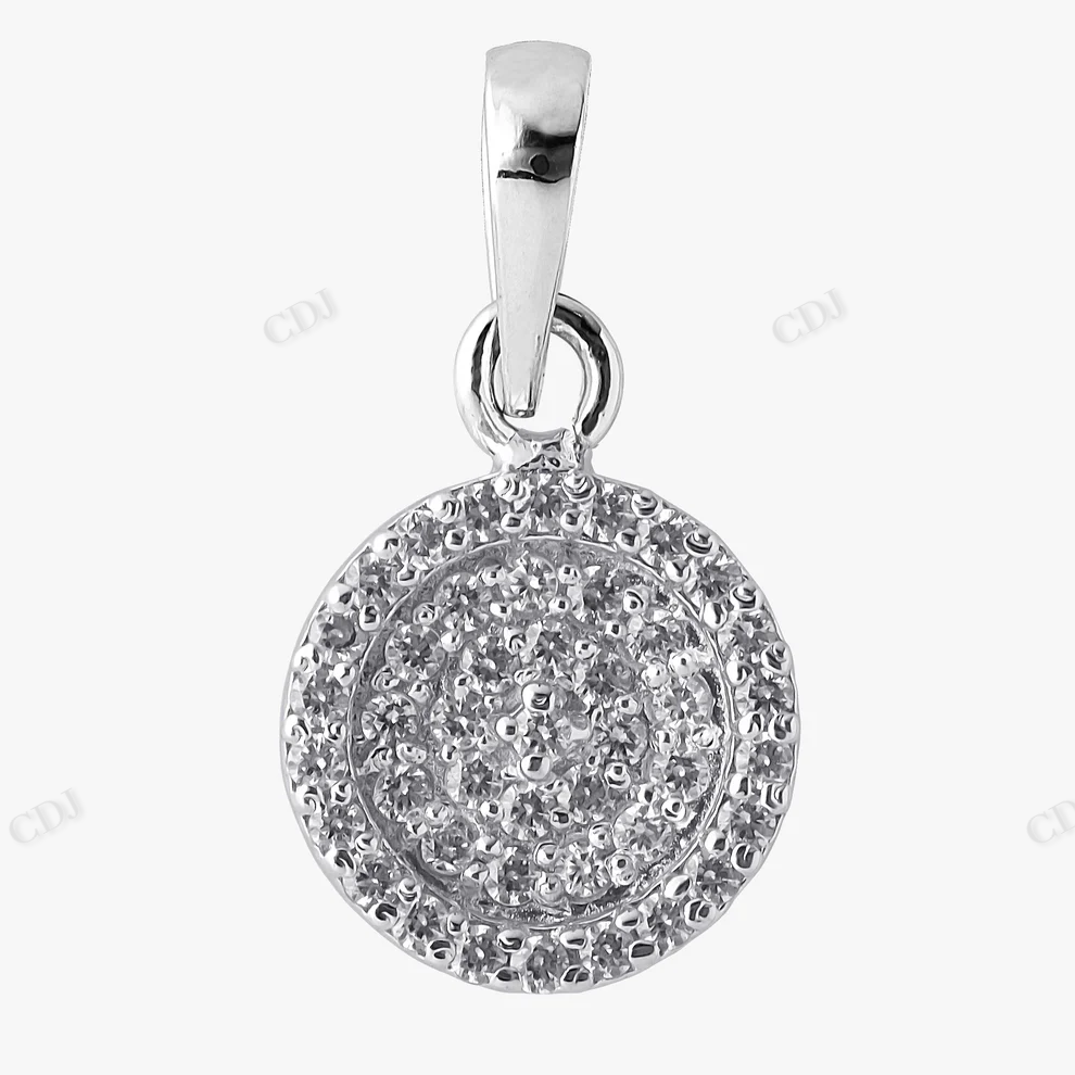 Sterling Silver Round Layer Moissanite Pendant hip hop jewelry CustomDiamJewel