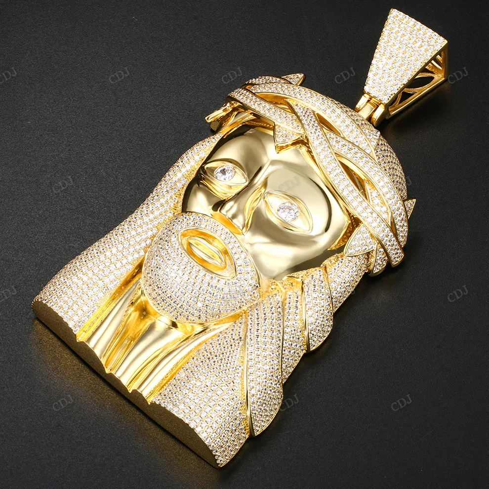 Custom Moissanite Oversized Jesus Pendant hip hop jewelry CustomDiamJewel