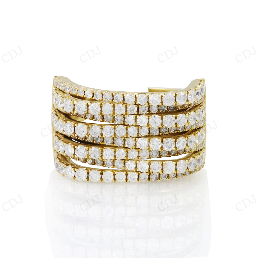 18K Yellow Gold Iced Out Hip Hop Diamond Ring hip hop jewelry CustomDiamJewel