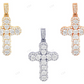 14K Gold Lab Grown Diamond 1.7 Inch Cross Pendant Hip Hop Pendent CustomDiamJewel