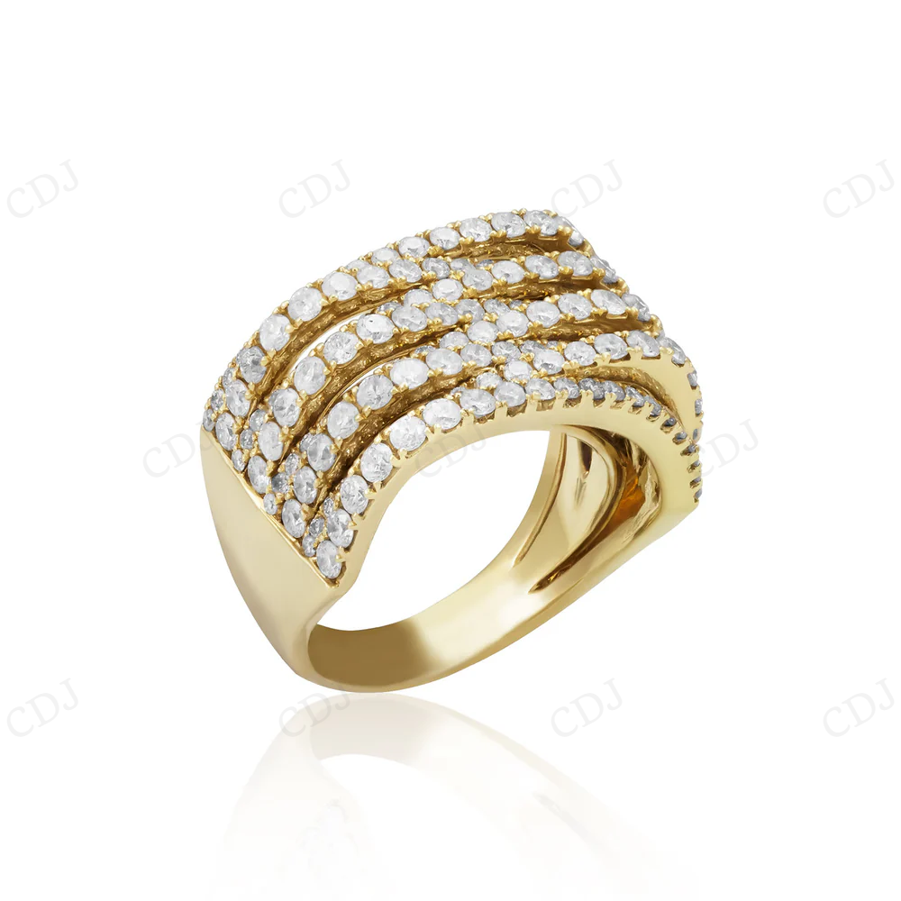 18K Yellow Gold Iced Out Hip Hop Diamond Ring hip hop jewelry CustomDiamJewel