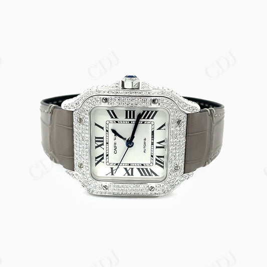 Leather Belt Custom Diamond Studded Cartier Watch Wholesaler customdiamjewel