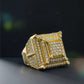 3.75 CTW Silver Moissanite Square Iced Out Men's Ring hip hop ring customdiamjewel