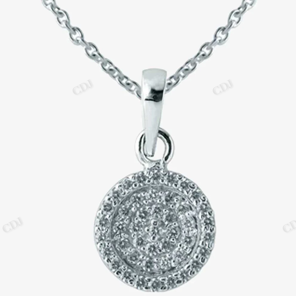 Sterling Silver Round Layer Moissanite Pendant hip hop jewelry CustomDiamJewel