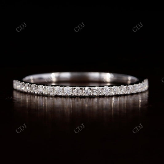 14K Solid Gold Half Eternity Pave Diamond Wedding Band  customdiamjewel   