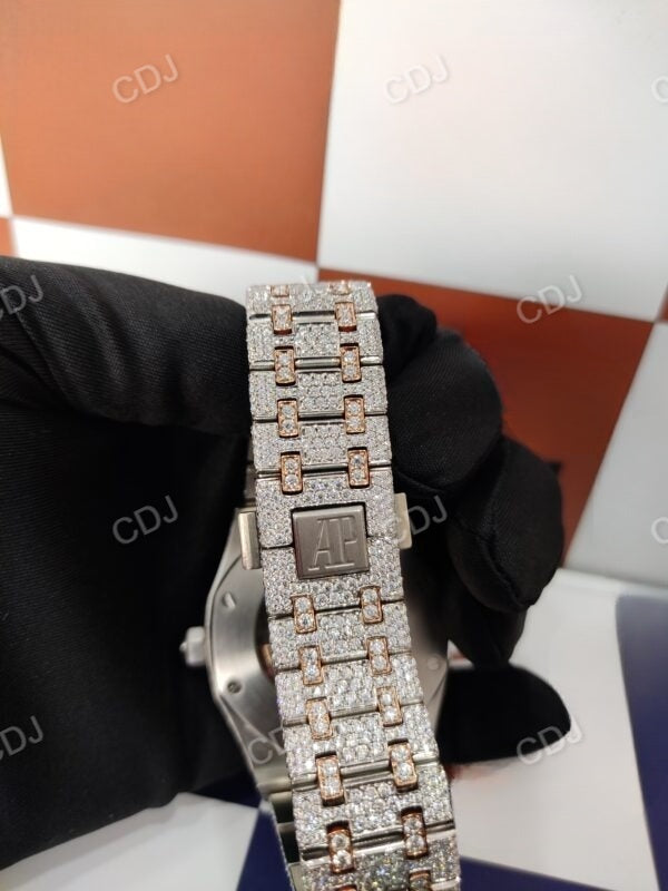 AP Real Diamond Watches For Men Natural Diamond Wrist Watches Iced Out Yellow Gold Plated Watches  customdiamjewel   